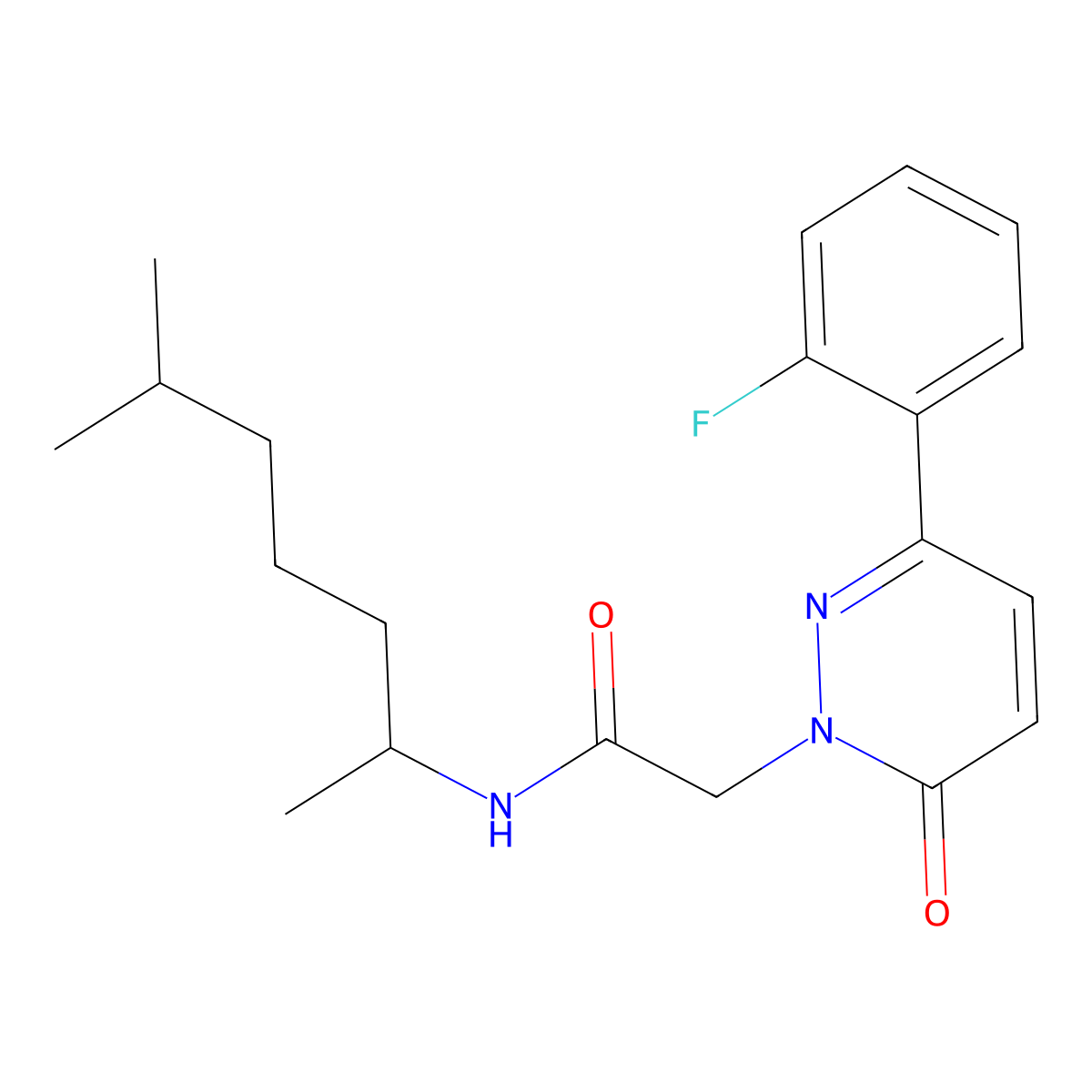2-[3-(2-fluorophenyl)-6-oxopyridazin-1(6H)-yl]-N-(6-methylheptan-2-yl)acetamide molecular structure, CAS 1219552-88-1