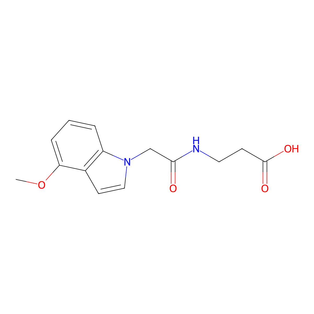 N-[(4-methoxy-1H-indol-1-yl)acetyl]-beta-alanine molecular structure, CAS 1219552-98-3