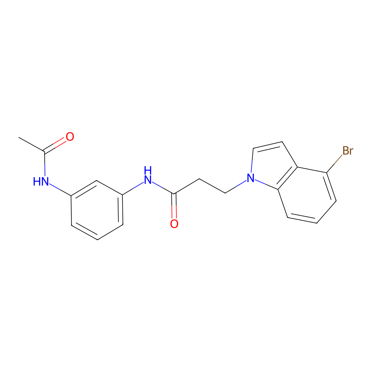 N-[3-(acetylamino)phenyl]-3-(4-bromo-1H-indol-1-yl)propanamide molecular structure, CAS 1219553-01-1