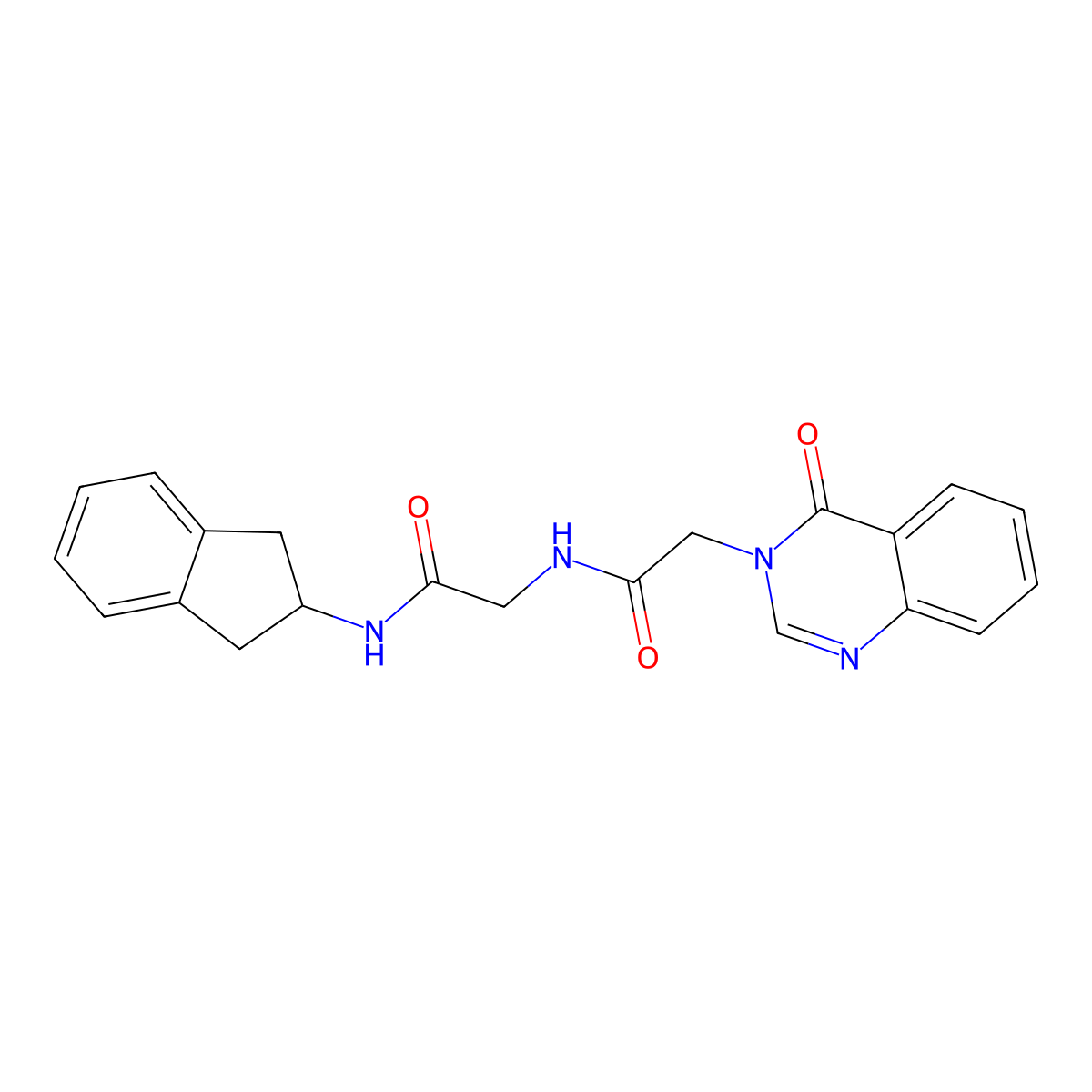 N-(2,3-dihydro-1H-inden-2-yl)-N~2~-[(4-oxoquinazolin-3(4H)-yl)acetyl]glycinamide molecular structure, CAS 1219553-04-4