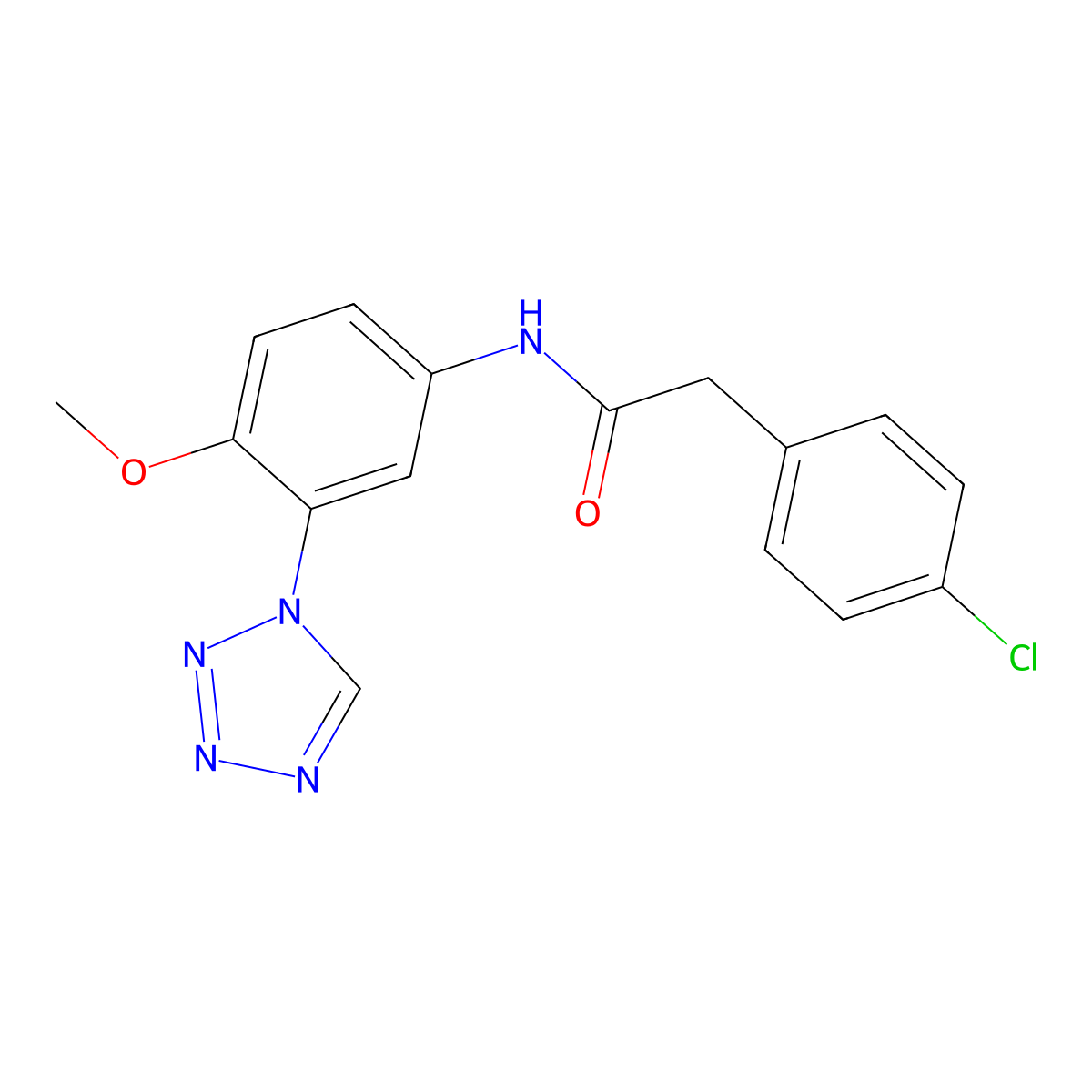 2-(4-chlorophenyl)-N-[4-methoxy-3-(1H-tetrazol-1-yl)phenyl]acetamide molecular structure, CAS 1219553-15-7