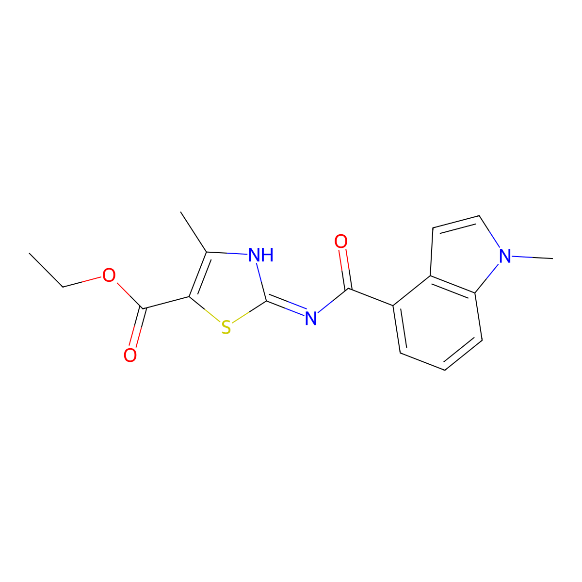 ethyl 4-methyl-2-{[(1-methyl-1H-indol-4-yl)carbonyl]amino}-1,3-thiazole-5-carboxylate molecular structure, CAS 1219553-19-1