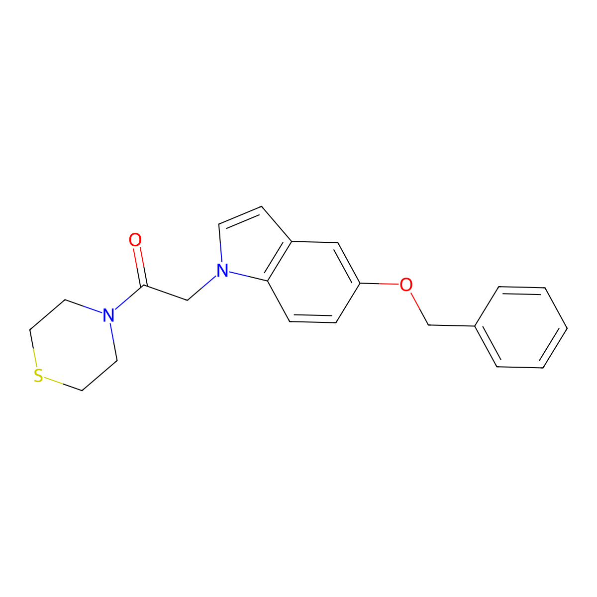 5-(benzyloxy)-1-[2-oxo-2-(4-thiomorpholinyl)ethyl]-1H-indole molecular structure, CAS 1219553-28-2