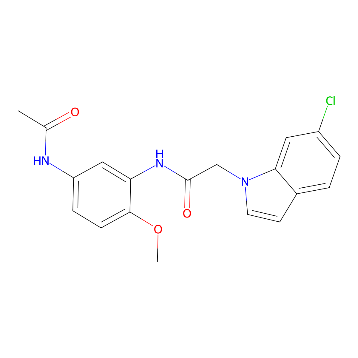 N-[5-(acetylamino)-2-methoxyphenyl]-2-(6-chloro-1H-indol-1-yl)acetamide molecular structure, CAS 1219553-36-2