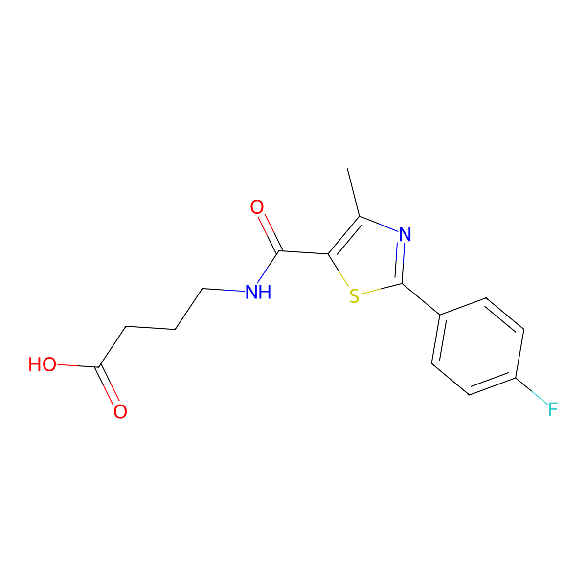 4-({[2-(4-Fluorophenyl)-4-methyl-1,3-thiazol-5-yl]carbonyl}amino)butanoic acid molecular structure, CAS 1219553-63-5