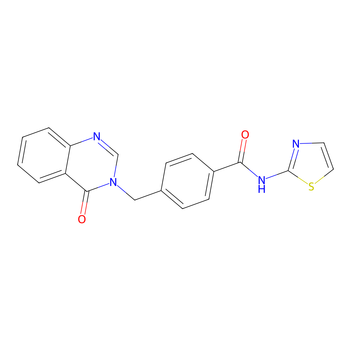 4-[(4-oxoquinazolin-3(4H)-yl)methyl]-N-(1,3-thiazol-2-yl)benzamide molecular structure, CAS 1219553-64-6