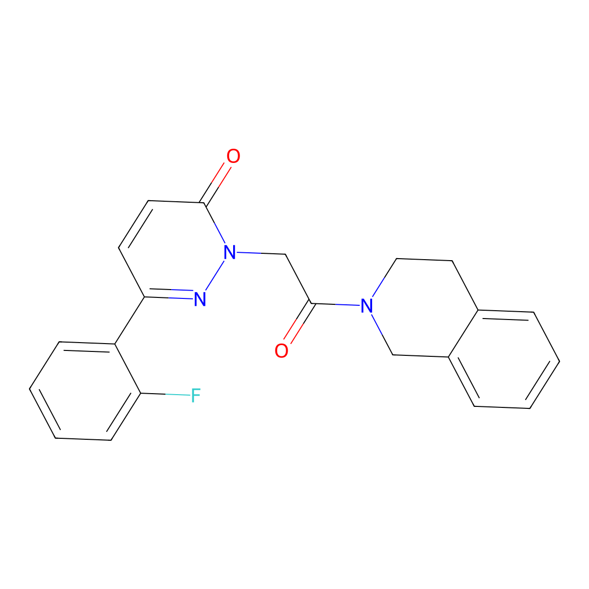 2-[2-(3,4-dihydroisoquinolin-2(1H)-yl)-2-oxoethyl]-6-(2-fluorophenyl)pyridazin-3(2H)-one molecular structure, CAS 1219553-68-0