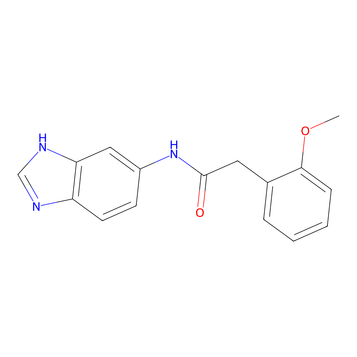 N-(1H-benzimidazol-5-yl)-2-(2-methoxyphenyl)acetamide molecular structure, CAS 1219553-72-6