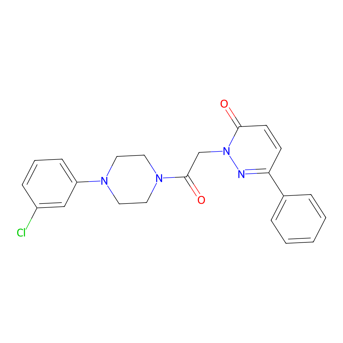 2-(2-(4-(3-chlorophenyl)piperazin-1-yl)-2-oxoethyl)-6-phenylpyridazin-3(2H)-one molecular structure, CAS 1219553-88-4