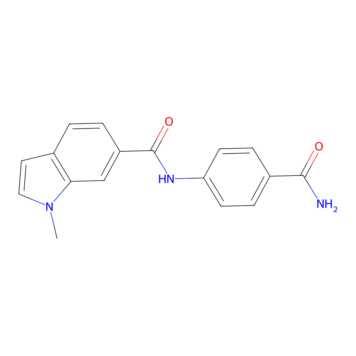 N-(4-carbamoylphenyl)-1-methyl-1H-indole-6-carboxamide molecular structure, CAS 1219554-04-7