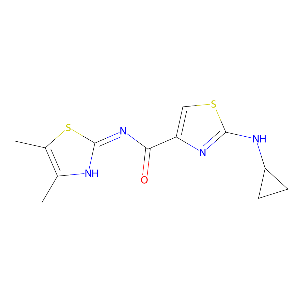 2-(cyclopropylamino)-N-(4,5-dimethyl-1,3-thiazol-2-yl)-1,3-thiazole-4-carboxamide molecular structure, CAS 1219554-31-0
