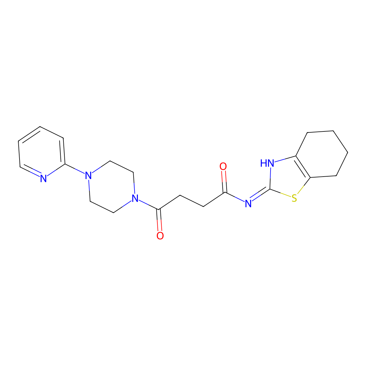 4-oxo-4-[4-(pyridin-2-yl)piperazin-1-yl]-N-[(2E)-4,5,6,7-tetrahydro-1,3-benzothiazol-2(3H)-ylidene]butanamide molecular structure, CAS 1219554-40-1