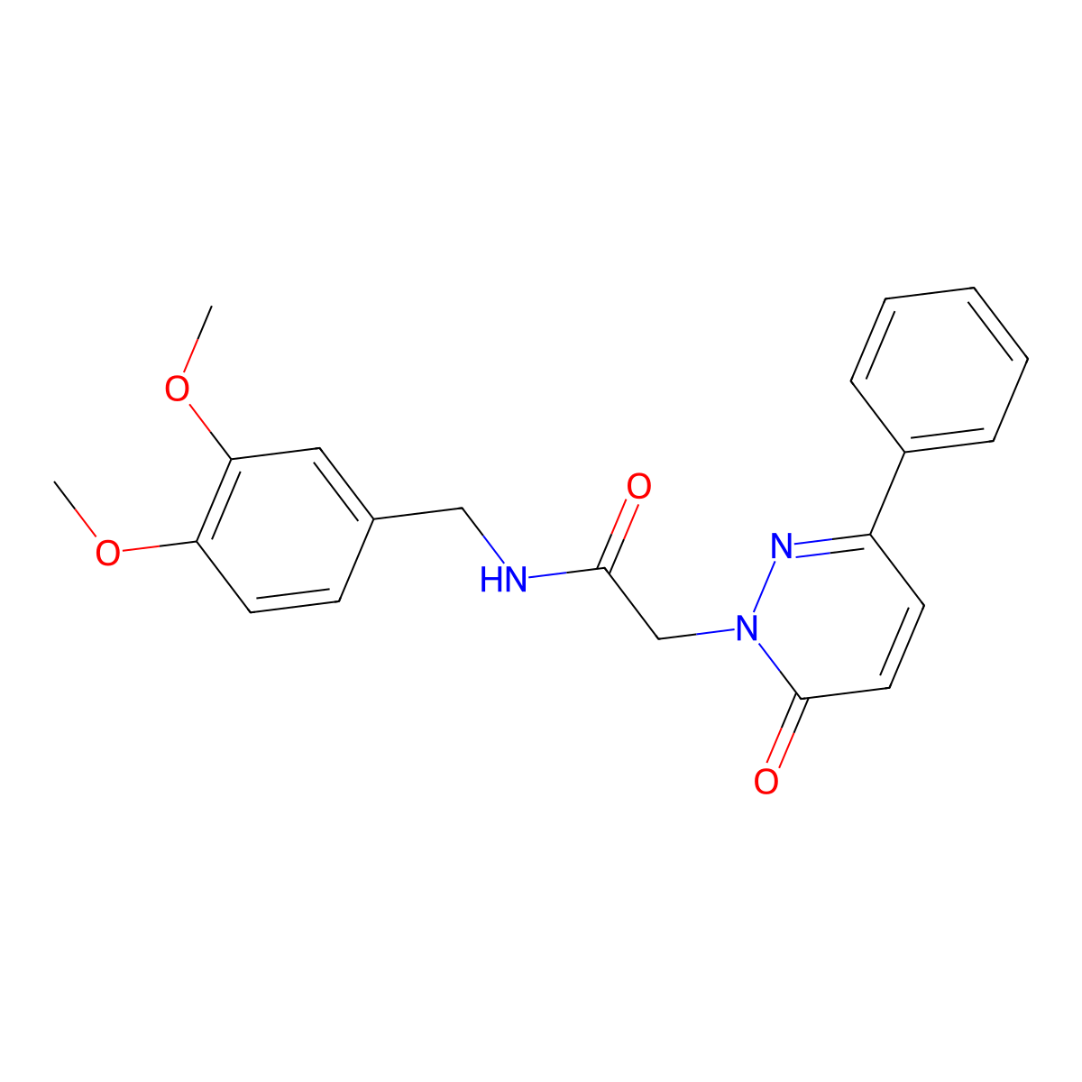 N-(3,4-dimethoxybenzyl)-2-(6-oxo-3-phenyl-1(6H)-pyridazinyl)acetamide molecular structure, CAS 1219554-49-0