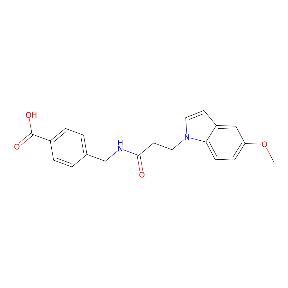 4-({[3-(5-methoxy-1H-indol-1-yl)propanoyl]amino}methyl)benzoic acid molecular structure, CAS 1219554-66-1