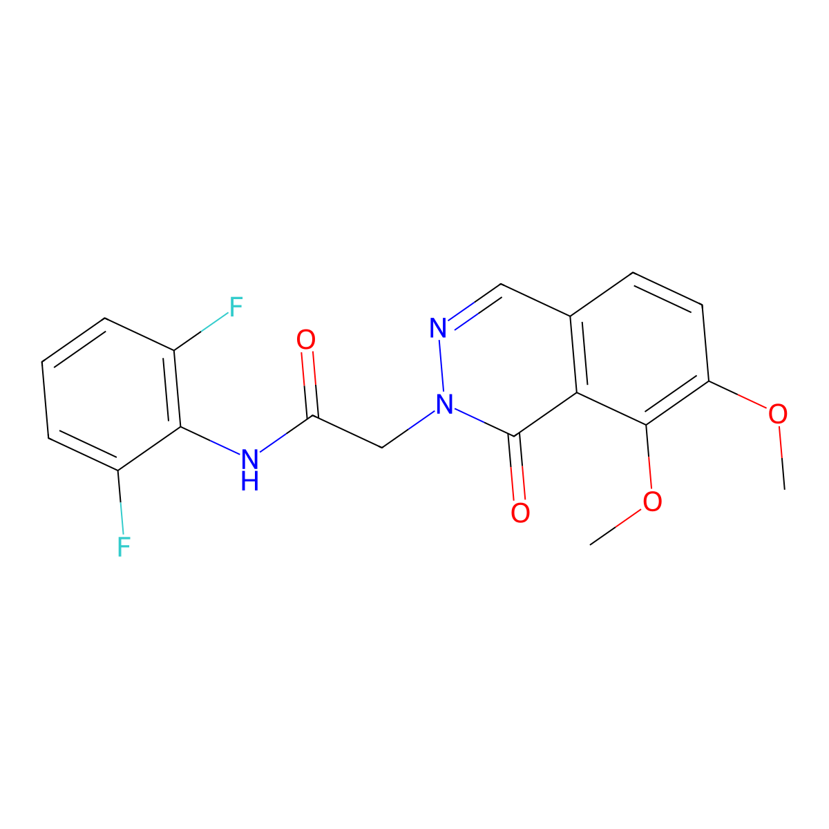 N-(2,6-difluorophenyl)-2-(7,8-dimethoxy-1-oxophthalazin-2(1H)-yl)acetamide molecular structure, CAS 1219554-82-1