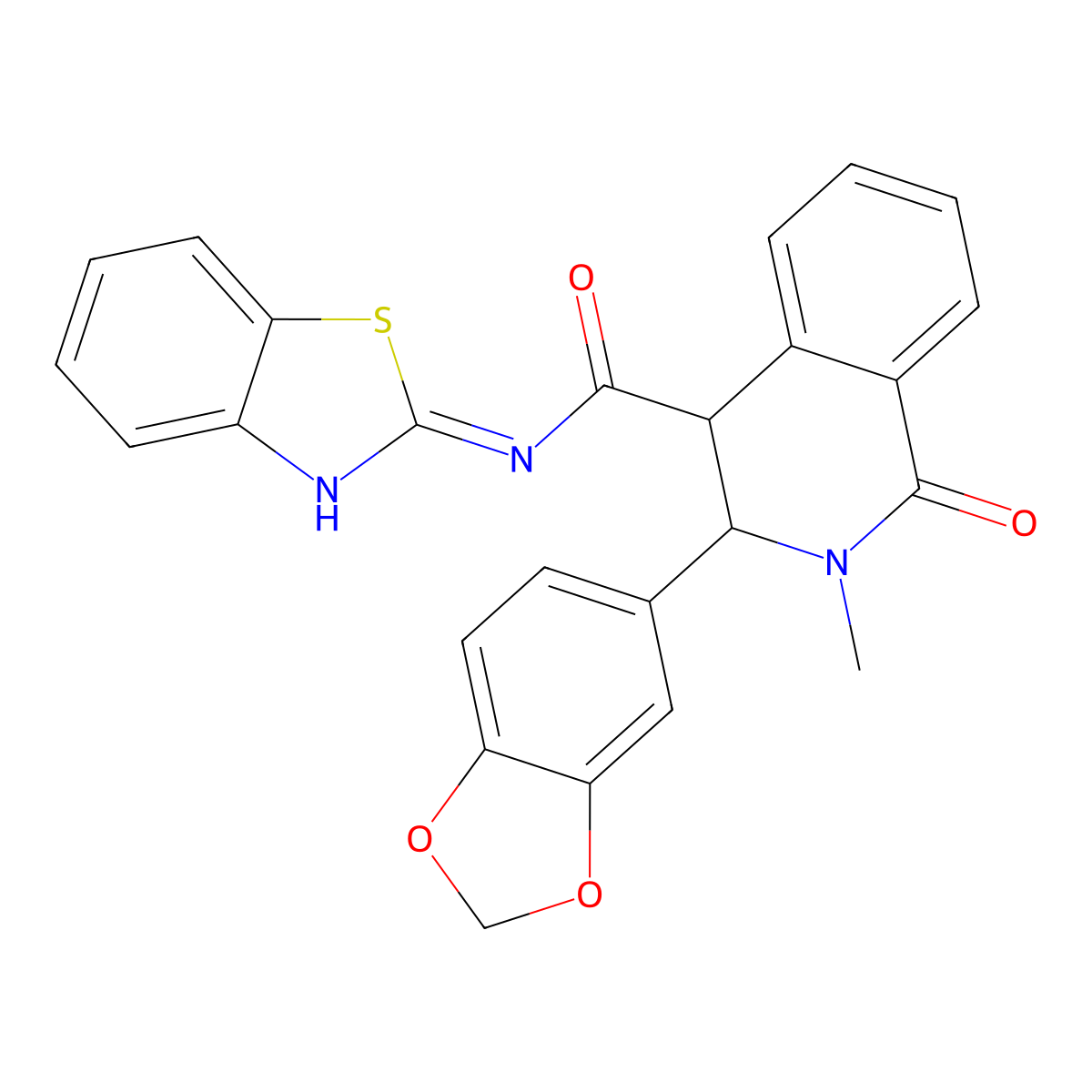 3-(1,3-benzodioxol-5-yl)-N-[(2Z)-1,3-benzothiazol-2(3H)-ylidene]-2-methyl-1-oxo-1,2,3,4-tetrahydroisoquinoline-4-carboxamide molecular structure, CAS 1219554-85-4