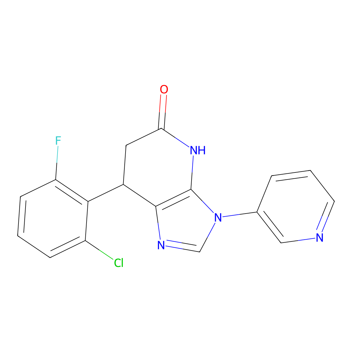 7-(2-chloro-6-fluorophenyl)-3-(pyridin-3-yl)-6,7-dihydro-3H-imidazo[4,5-b]pyridin-5-ol molecular structure, CAS 1219555-06-2