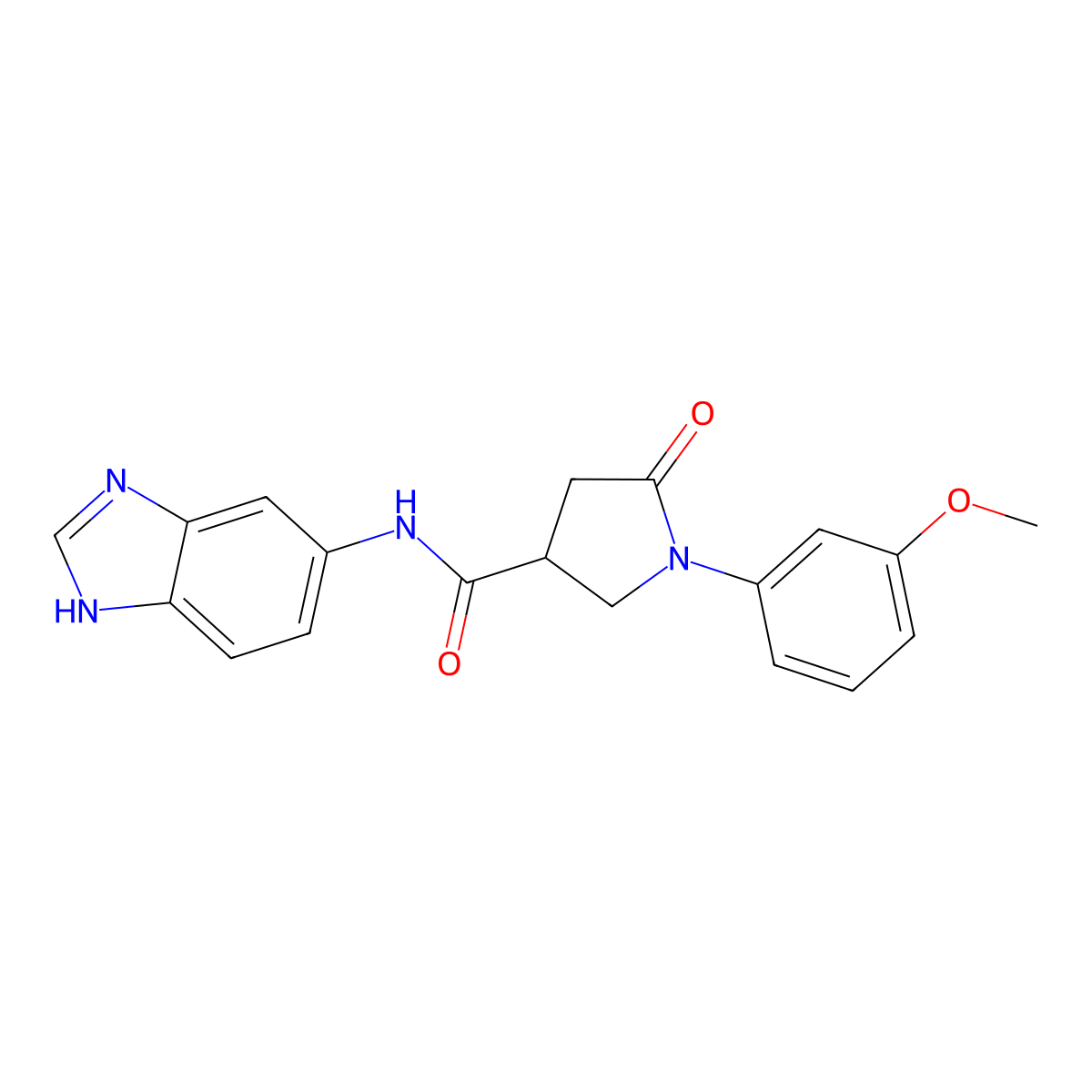 N-(1H-benzimidazol-5-yl)-1-(3-methoxyphenyl)-5-oxopyrrolidine-3-carboxamide molecular structure, CAS 1219555-15-3