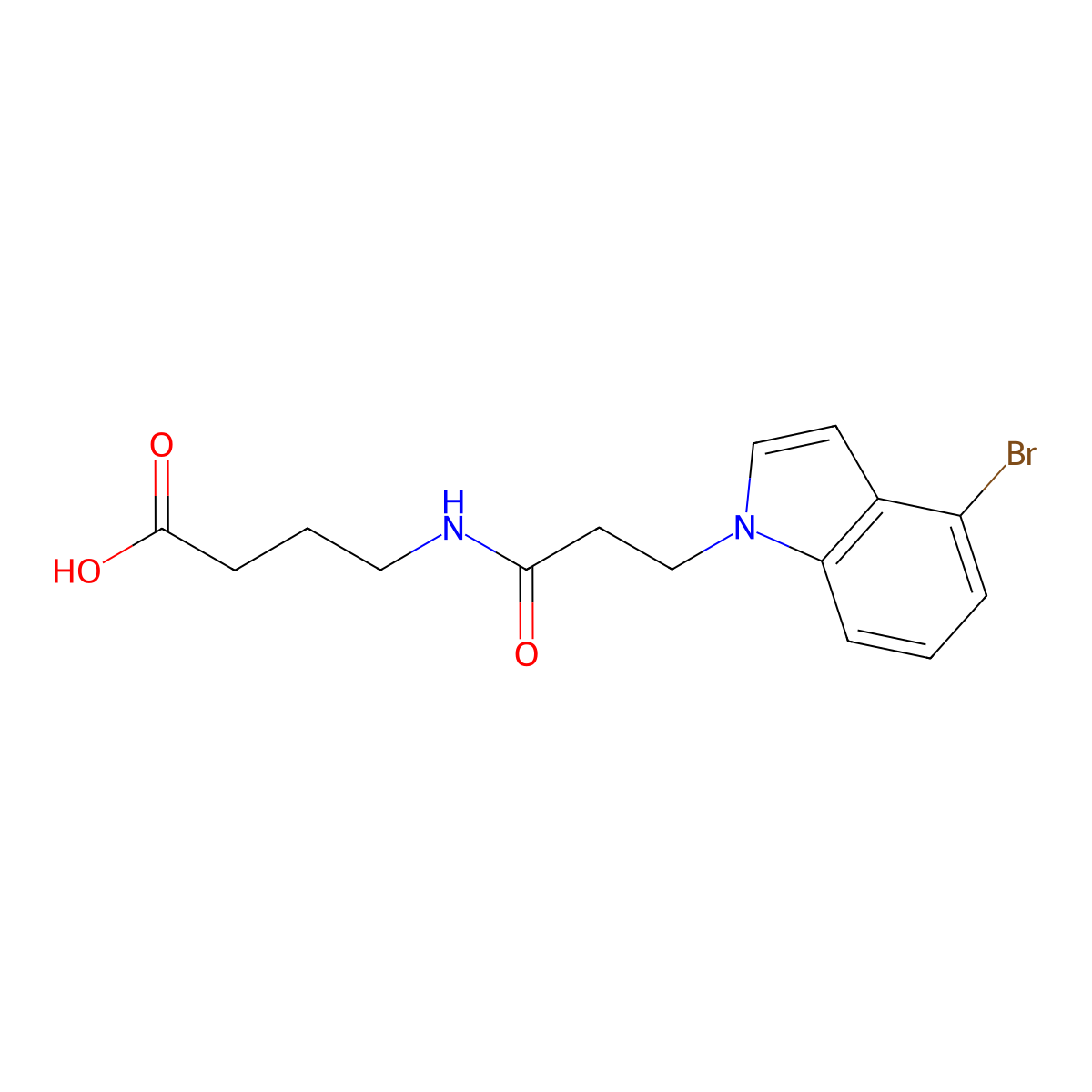 4-{[3-(4-bromo-1H-indol-1-yl)propanoyl]amino}butanoic acid molecular structure, CAS 1219555-46-0