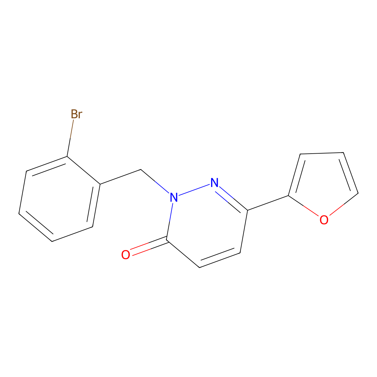 2-(2-bromobenzyl)-6-(furan-2-yl)pyridazin-3(2H)-one molecular structure, CAS 1219555-51-7