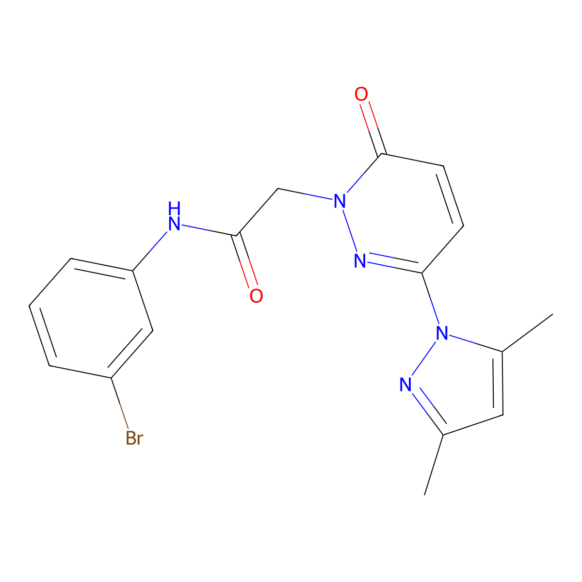 N-(3-bromophenyl)-2-(3-(3,5-dimethyl-1H-pyrazol-1-yl)-6-oxopyridazin-1(6H)-yl)acetamide molecular structure, CAS 1219555-54-0