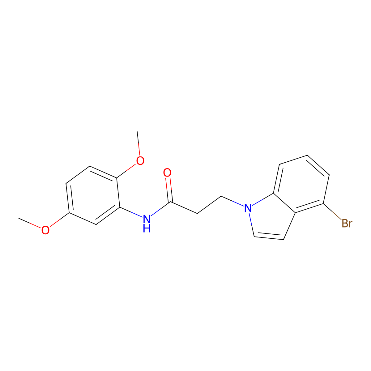 3-(4-bromo-1H-indol-1-yl)-N-(2,5-dimethoxyphenyl)propanamide molecular structure, CAS 1219555-61-9