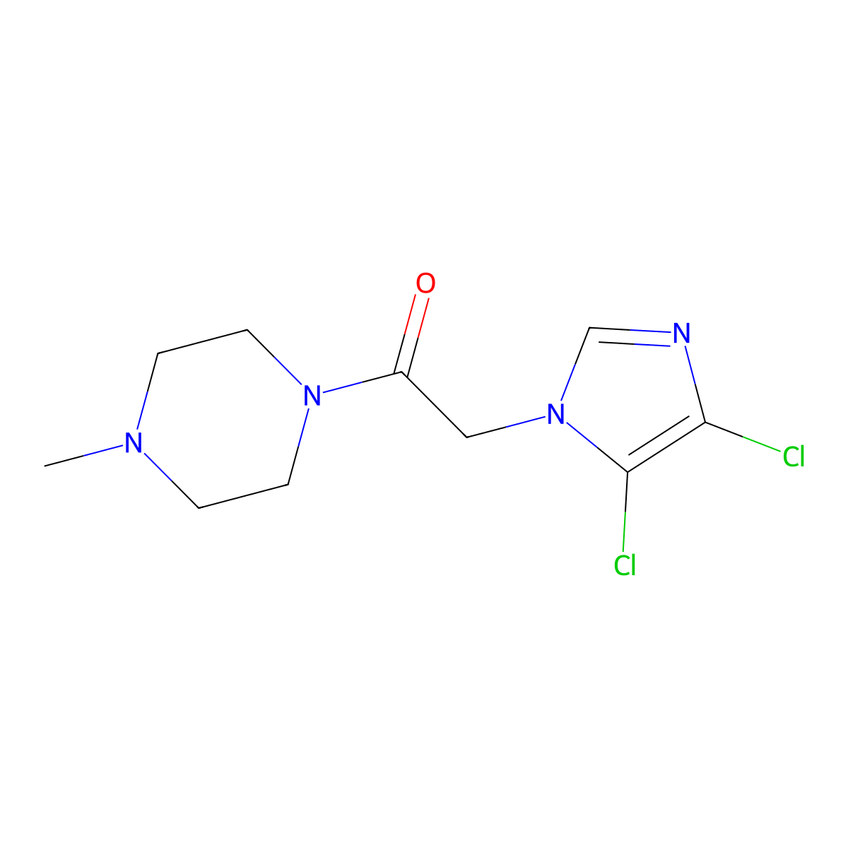2-(4,5-dichloro-1H-imidazol-1-yl)-1-(4-methylpiperazin-1-yl)ethanone molecular structure, CAS 1219555-68-6