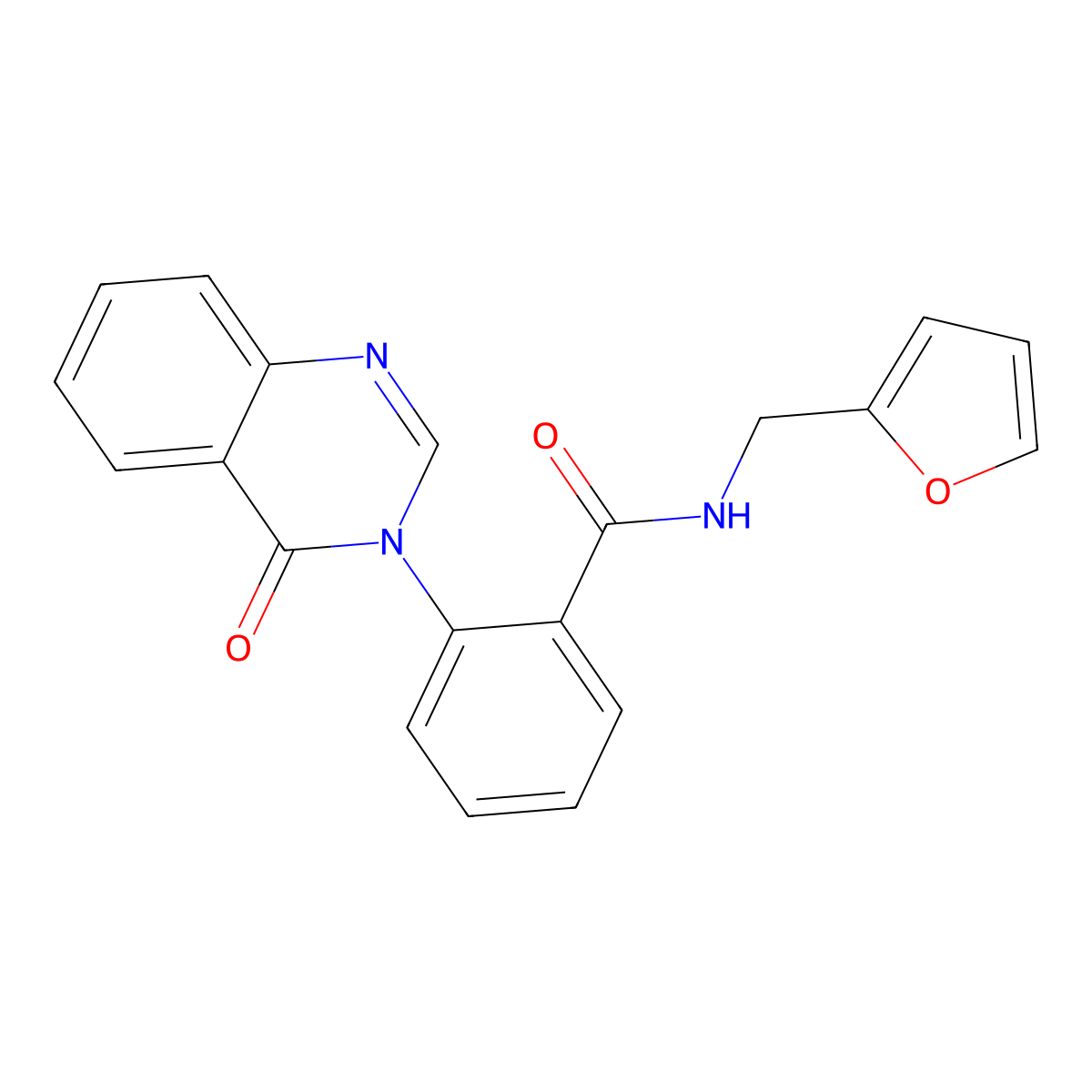 N-(furan-2-ylmethyl)-2-(4-oxoquinazolin-3(4H)-yl)benzamide molecular structure, CAS 1219555-69-7