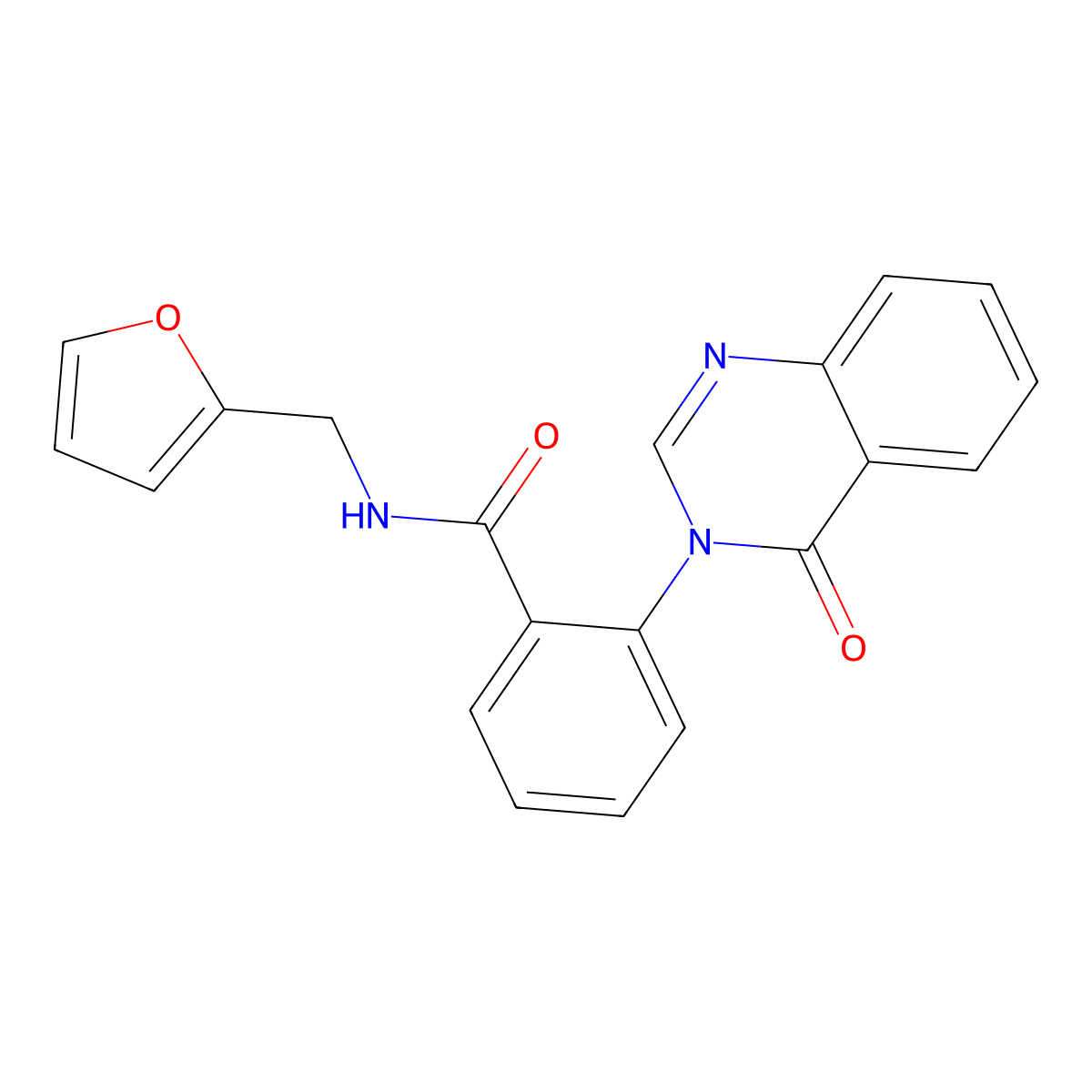 N-(furan-2-ylmethyl)-2-(4-oxoquinazolin-3(4H)-yl)benzamide molecular structure, CAS 1219555-69-7