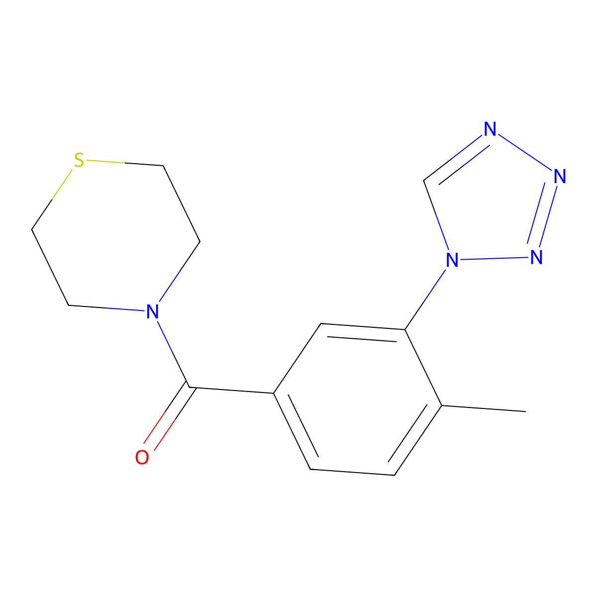 [4-methyl-3-(1H-tetrazol-1-yl)phenyl](thiomorpholin-4-yl)methanone molecular structure, CAS 1219555-71-1
