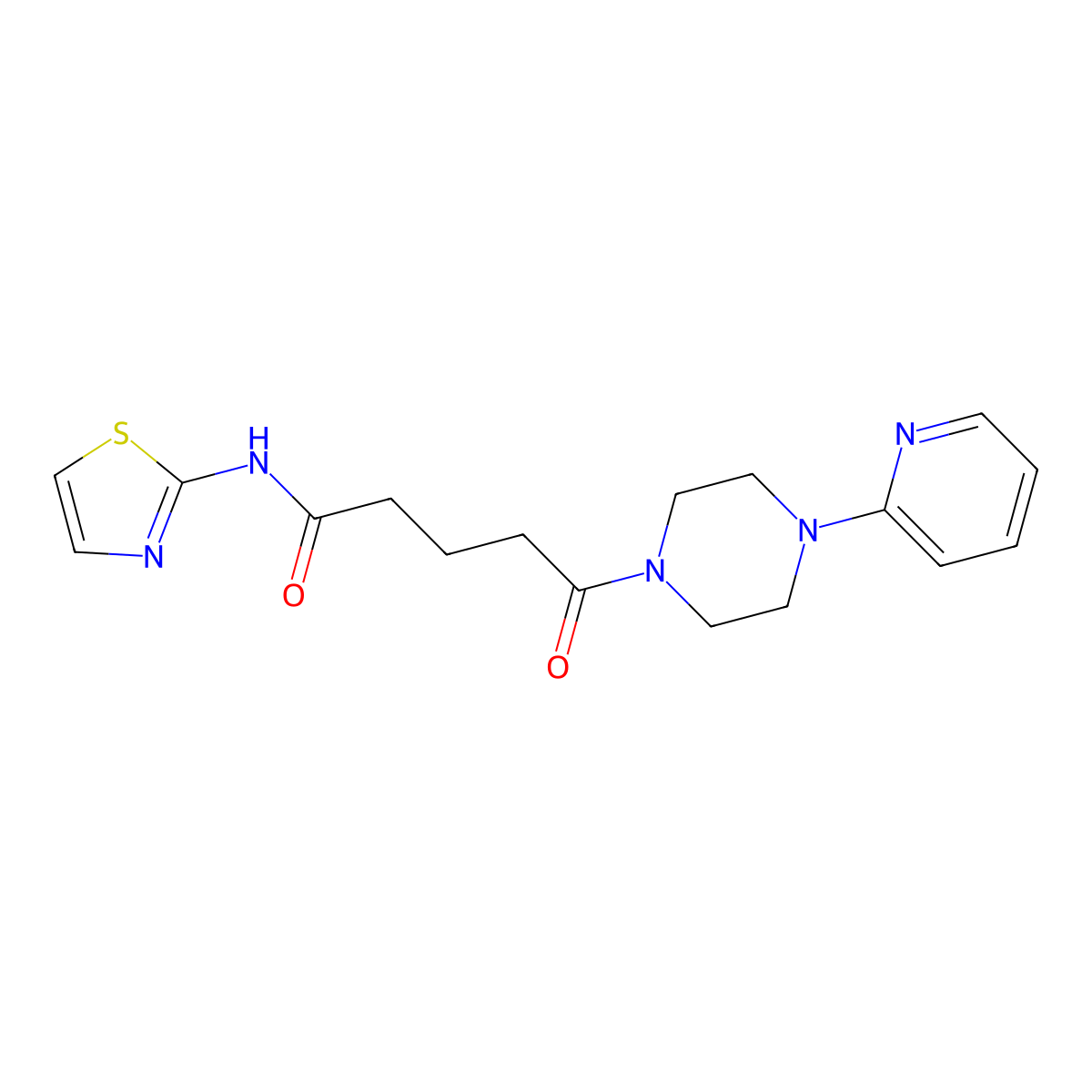 5-oxo-5-[4-(pyridin-2-yl)piperazin-1-yl]-N-(1,3-thiazol-2-yl)pentanamide molecular structure, CAS 1219555-76-6