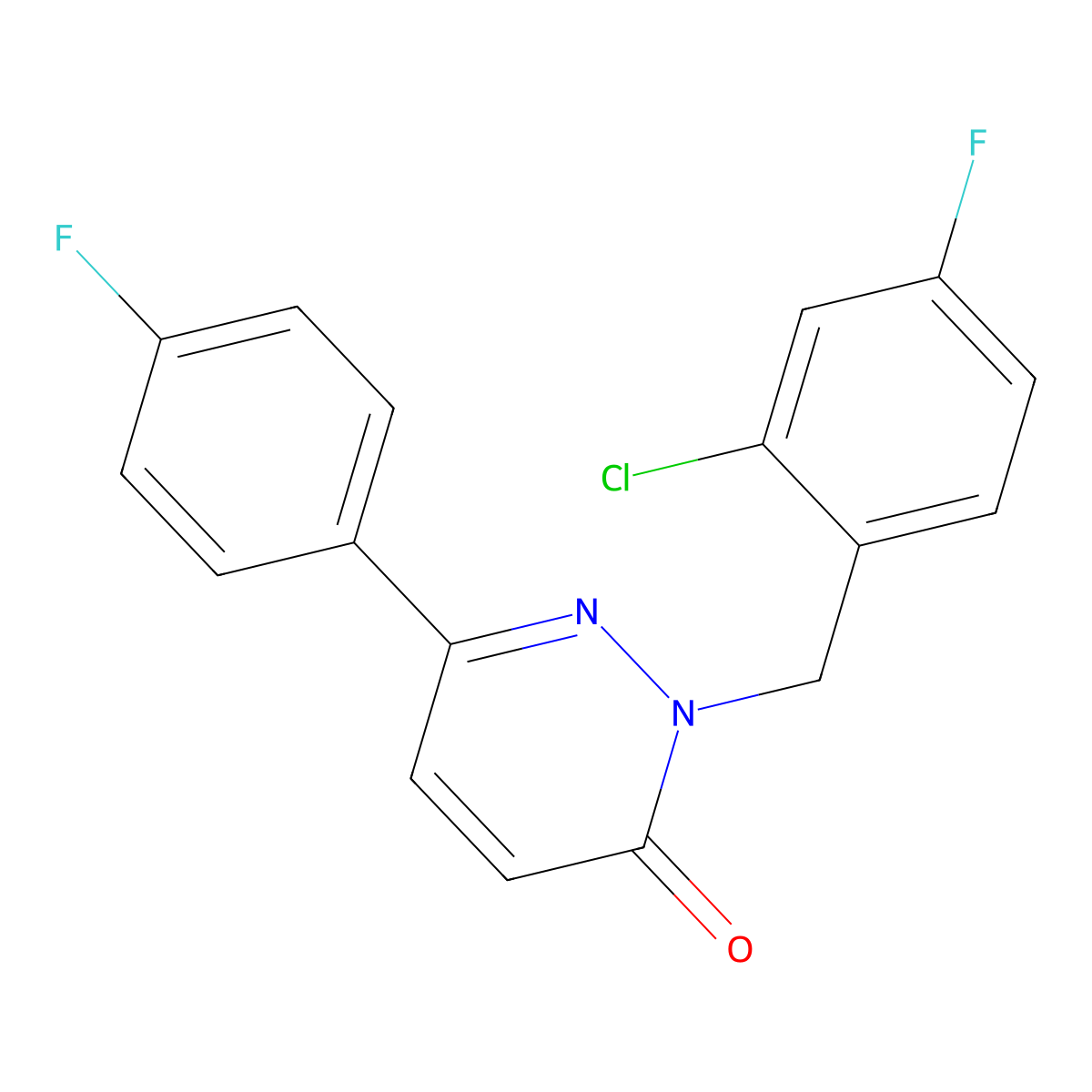 2-(2-chloro-4-fluorobenzyl)-6-(4-fluorophenyl)pyridazin-3(2H)-one molecular structure, CAS 1219555-82-4