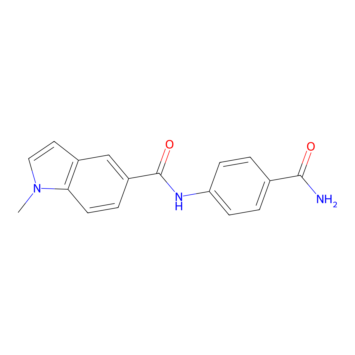 N-(4-carbamoylphenyl)-1-methyl-1H-indole-5-carboxamide molecular structure, CAS 1219555-86-8
