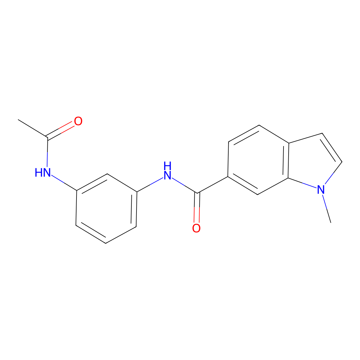 N-[3-(acetylamino)phenyl]-1-methyl-1H-indole-6-carboxamide molecular structure, CAS 1219555-87-9