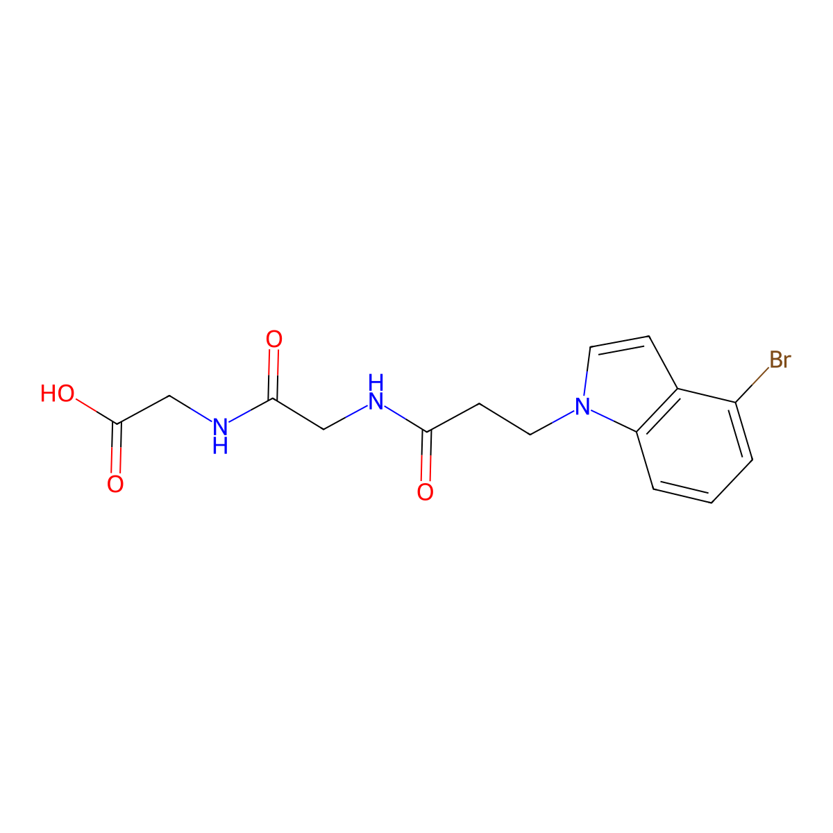 N-[3-(4-bromo-1H-indol-1-yl)propanoyl]glycylglycine molecular structure, CAS 1219555-90-4