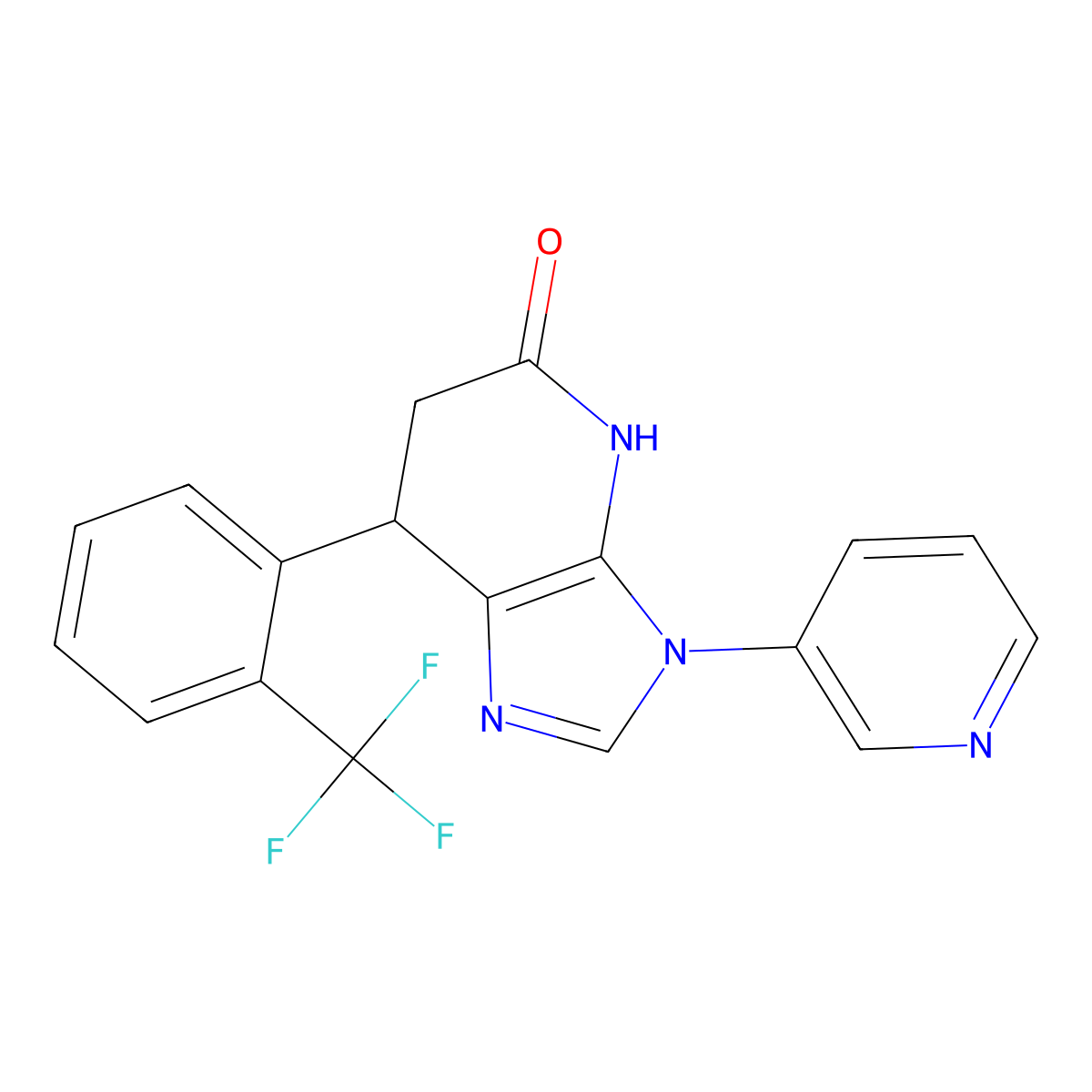 3-(pyridin-3-yl)-7-[2-(trifluoromethyl)phenyl]-6,7-dihydro-3H-imidazo[4,5-b]pyridin-5-ol molecular structure, CAS 1219556-07-6