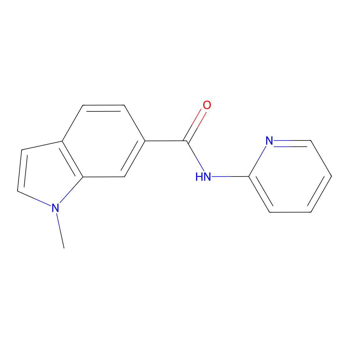 1-methyl-N-(pyridin-2-yl)-1H-indole-6-carboxamide molecular structure, CAS 1219556-26-9