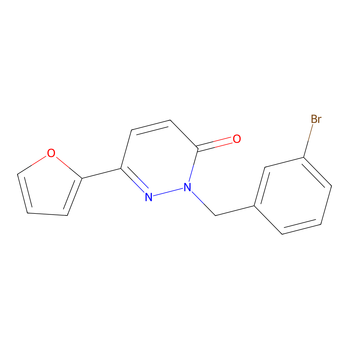 2-(3-bromobenzyl)-6-(furan-2-yl)pyridazin-3(2H)-one molecular structure, CAS 1219556-28-1