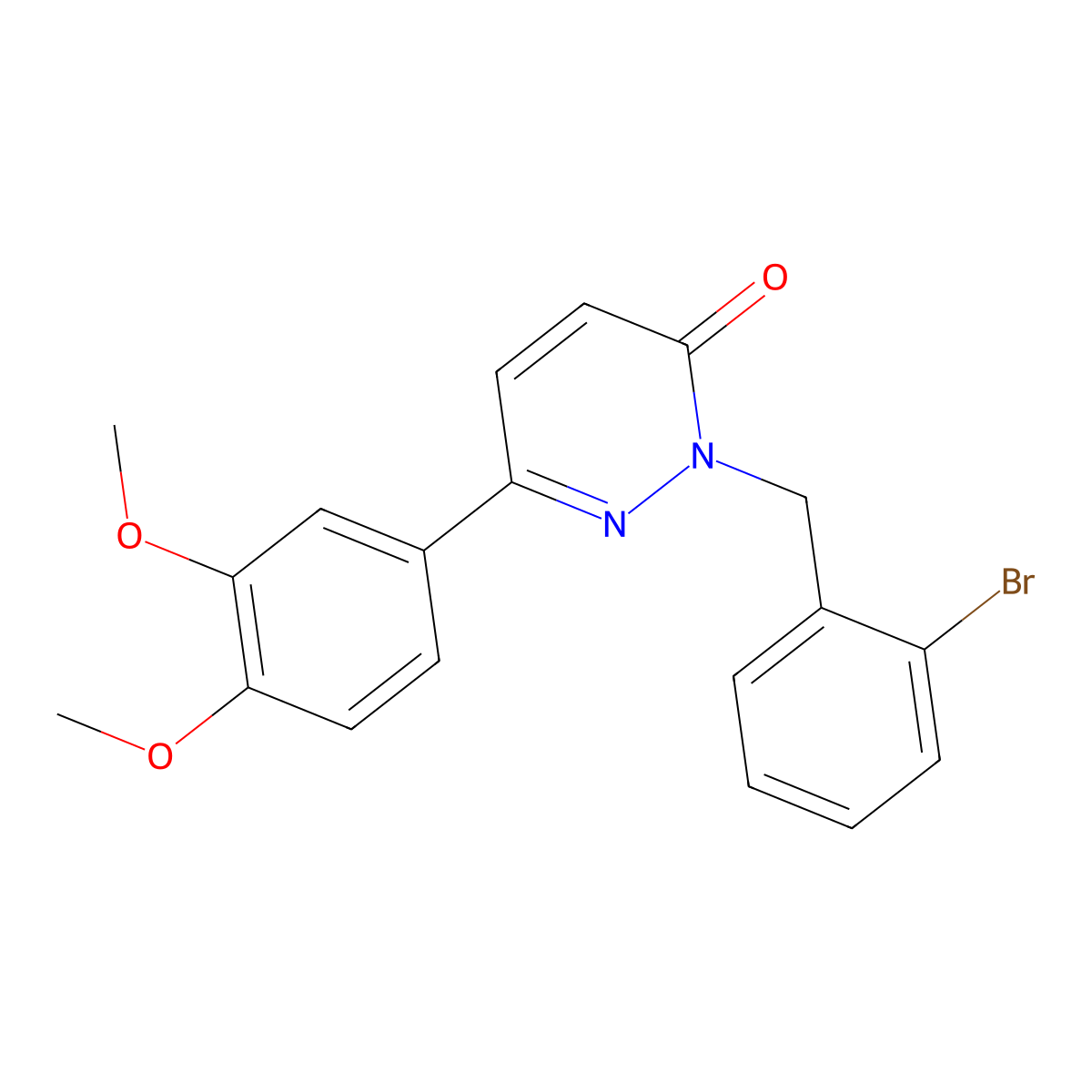 2-(2-bromobenzyl)-6-(3,4-dimethoxyphenyl)pyridazin-3(2H)-one molecular structure, CAS 1219556-33-8