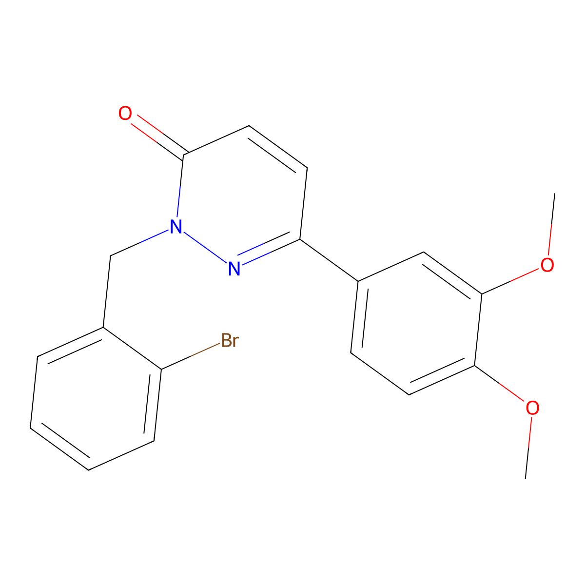 2-(2-bromobenzyl)-6-(3,4-dimethoxyphenyl)pyridazin-3(2H)-one molecular structure, CAS 1219556-33-8