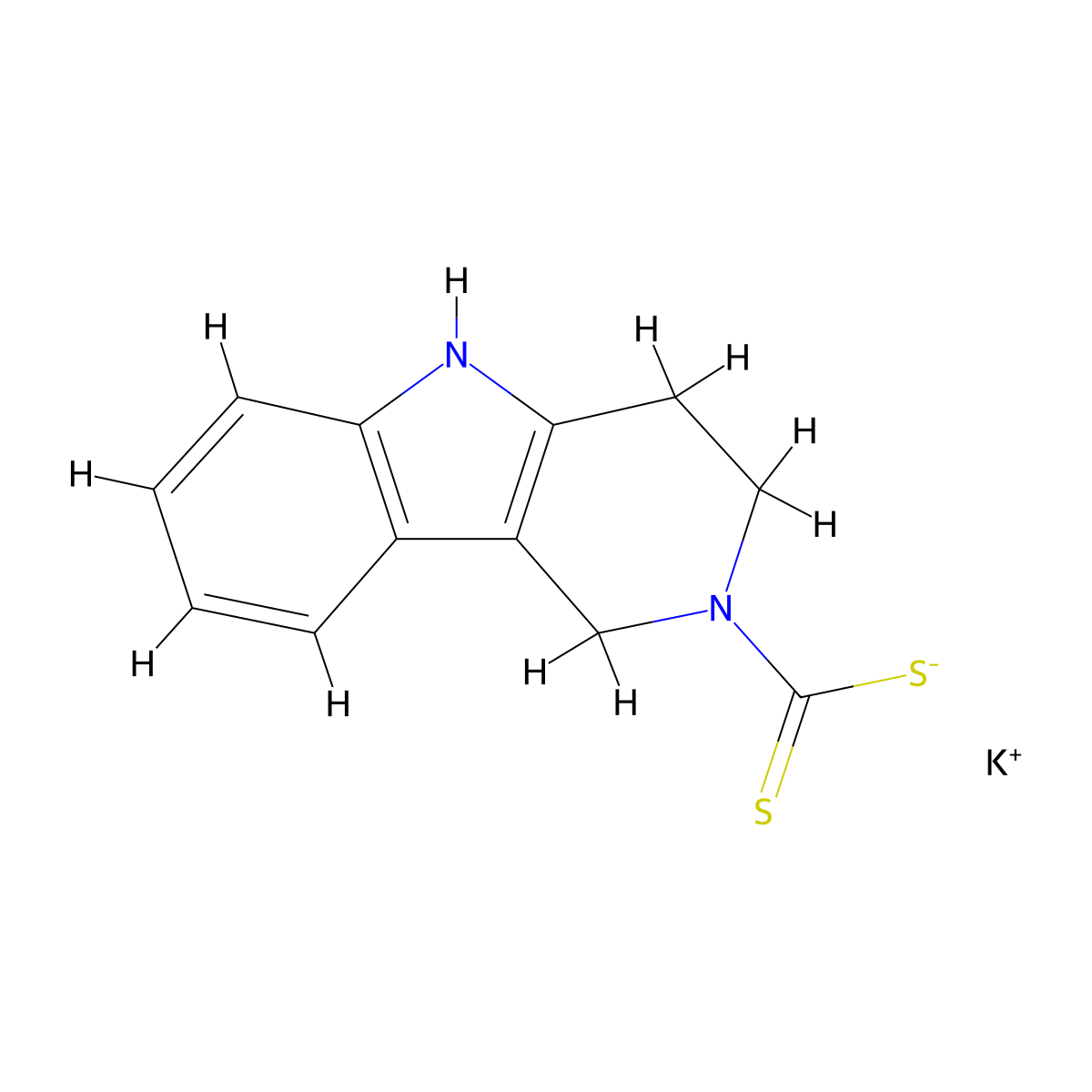 potassium 3,4-dihydro-1H-pyrido[4,3-b]indole-2(5H)-carbodithioate molecular structure, CAS 1219556-41-8