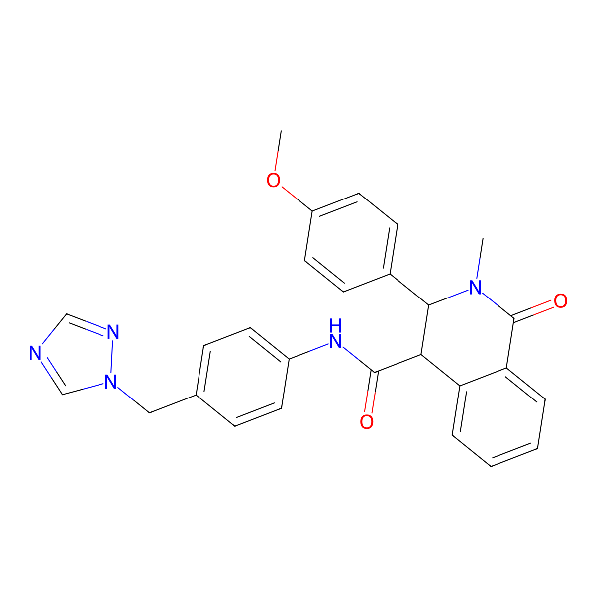 3-(4-methoxyphenyl)-2-methyl-1-oxo-N-[4-(1H-1,2,4-triazol-1-ylmethyl)phenyl]-1,2,3,4-tetrahydroisoquinoline-4-carboxamide molecular structure, CAS 1219556-42-9
