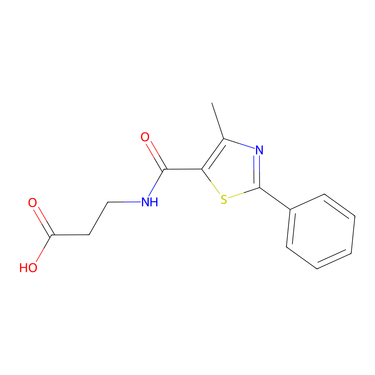N-[(4-methyl-2-phenyl-1,3-thiazol-5-yl)carbonyl]-beta-alanine molecular structure, CAS 1219556-43-0