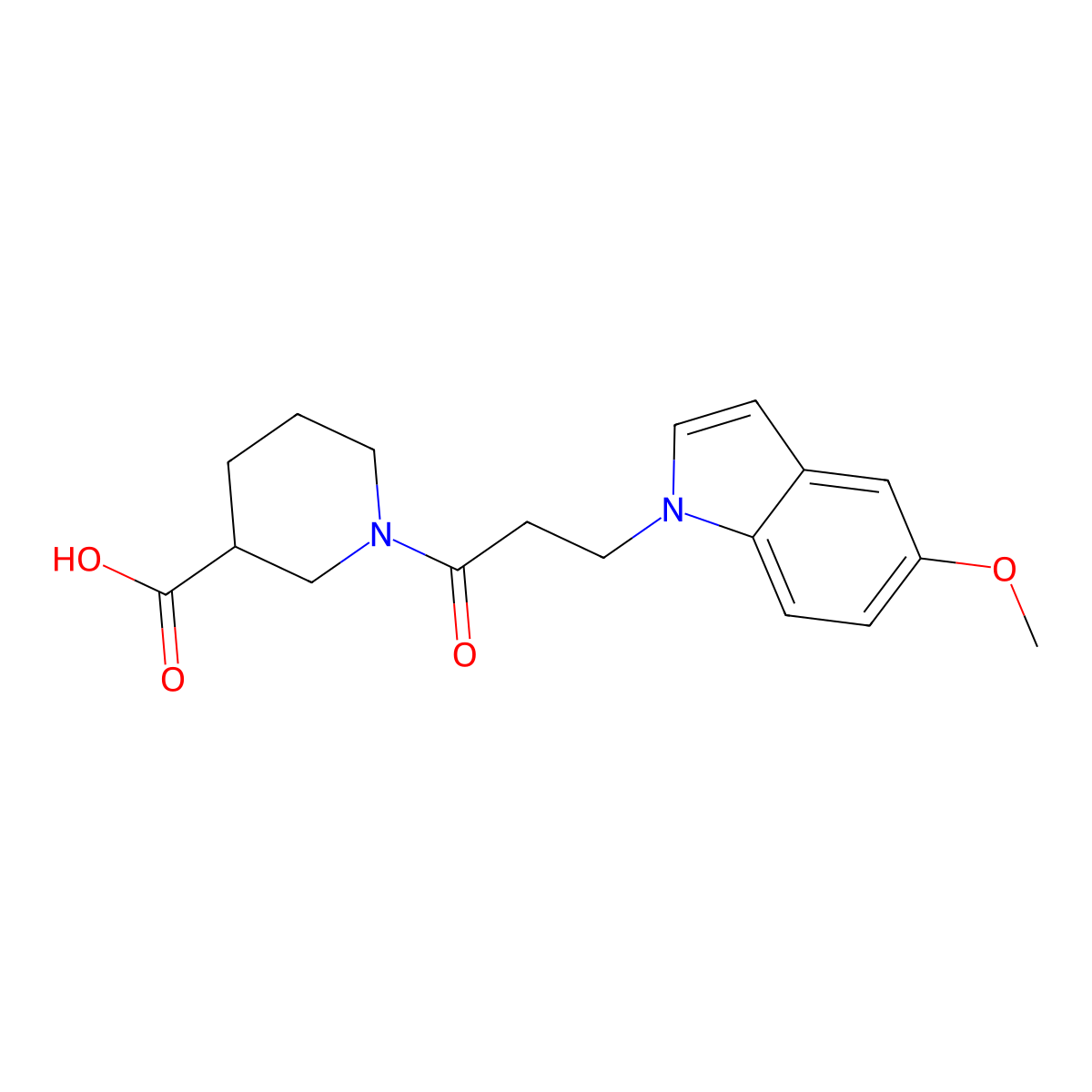 1-[3-(5-methoxy-1H-indol-1-yl)propanoyl]piperidine-3-carboxylic acid molecular structure, CAS 1219556-47-4