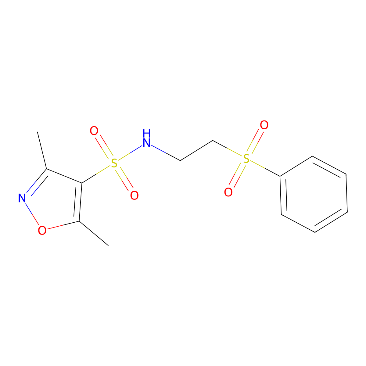 [(3,5-Dimethylisoxazol-4-yl)sulfonyl][2-(phenylsulfonyl)ethyl]amine molecular structure, CAS 1219556-49-6