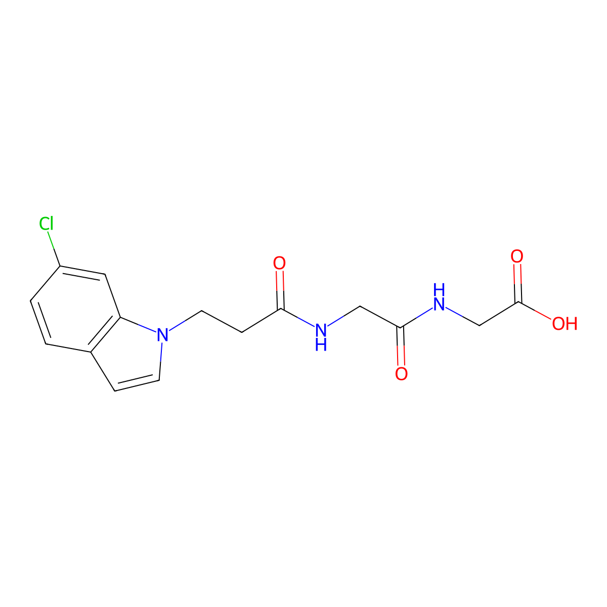 N-[3-(6-chloro-1H-indol-1-yl)propanoyl]glycylglycine molecular structure, CAS 1219556-53-2