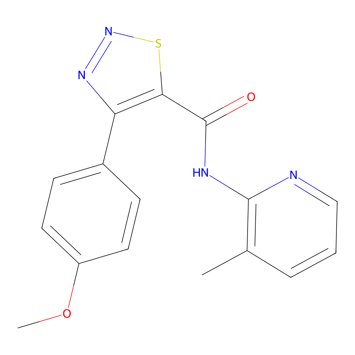 4-(4-methoxyphenyl)-N-(3-methylpyridin-2-yl)-1,2,3-thiadiazole-5-carboxamide molecular structure, CAS 1219556-54-3