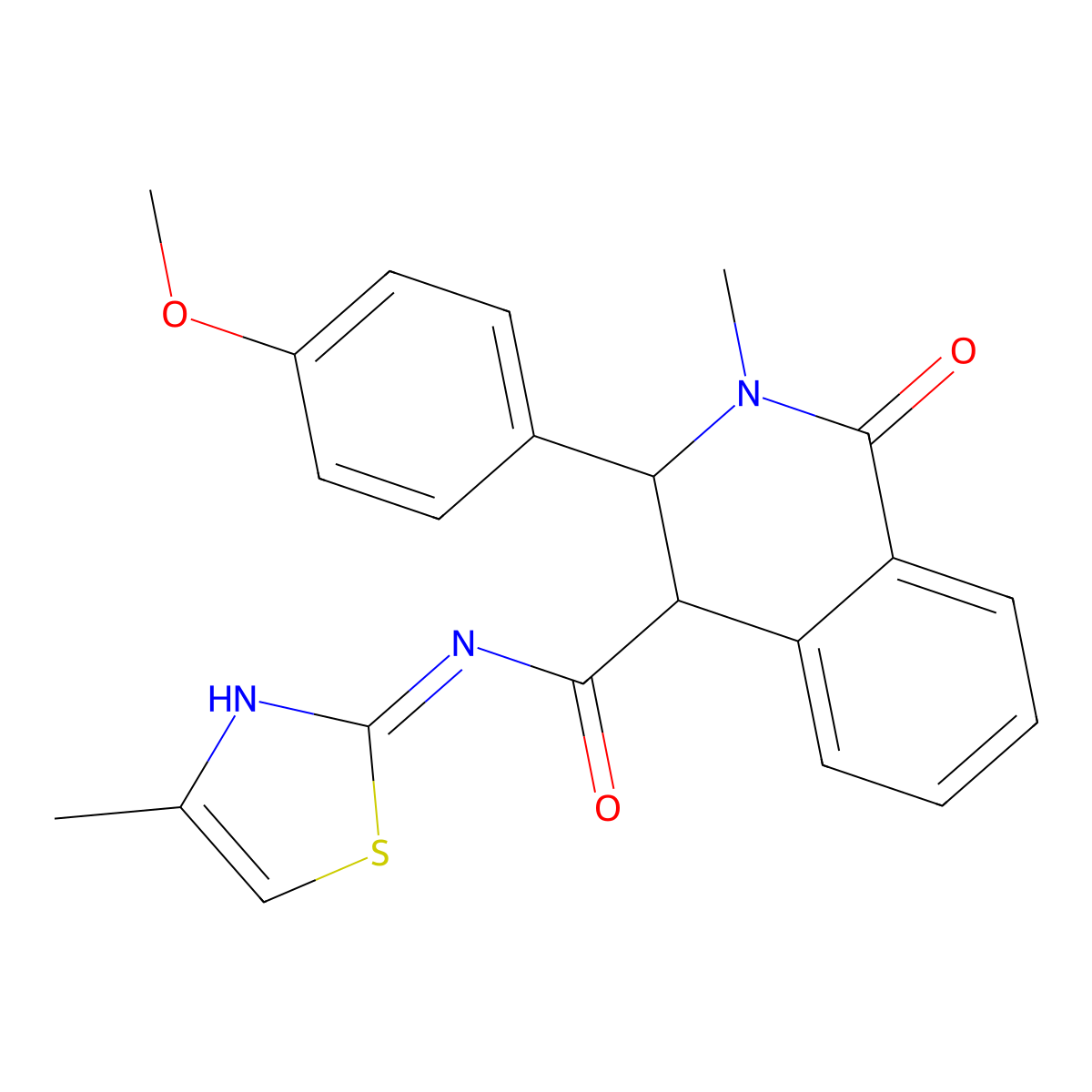 3-(4-methoxyphenyl)-2-methyl-N-[(2Z)-4-methyl-1,3-thiazol-2(3H)-ylidene]-1-oxo-1,2,3,4-tetrahydroisoquinoline-4-carboxamide molecular structure, CAS 1219556-55-4