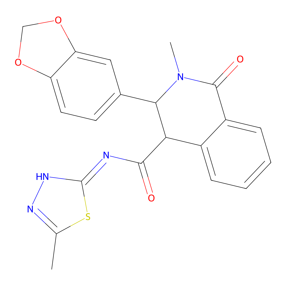 3-(1,3-benzodioxol-5-yl)-2-methyl-N-[(2Z)-5-methyl-1,3,4-thiadiazol-2(3H)-ylidene]-1-oxo-1,2,3,4-tetrahydroisoquinoline-4-carboxamide molecular structure, CAS 1219556-57-6
