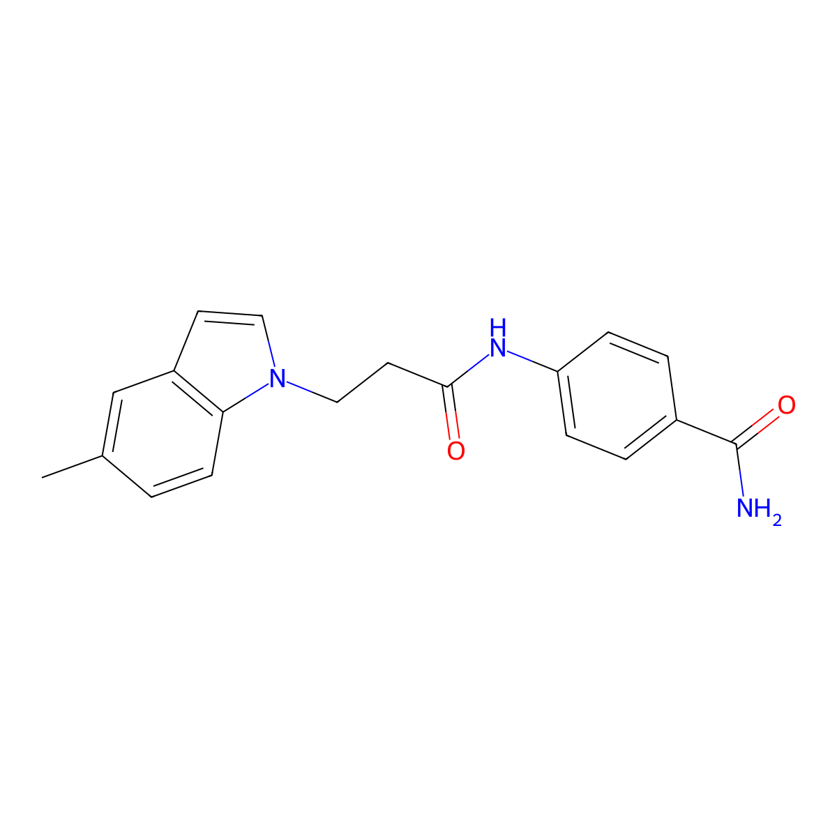 4-{[3-(5-methyl-1H-indol-1-yl)propanoyl]amino}benzamide molecular structure, CAS 1219556-77-0
